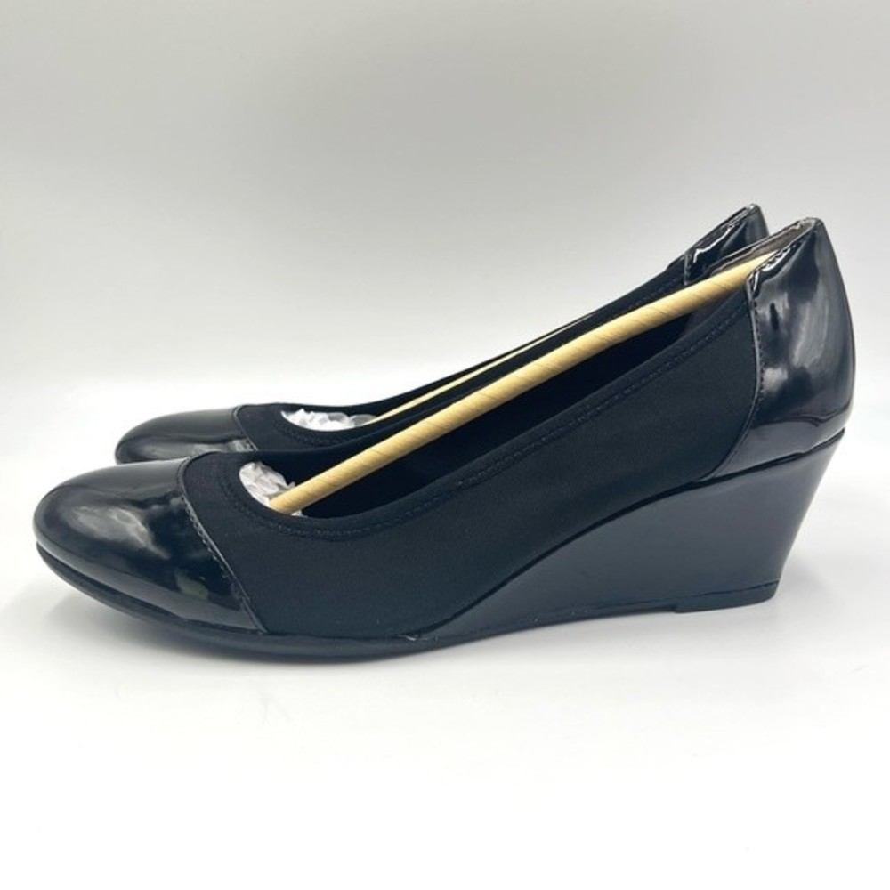 LifeStride Women's Juliana Stretch Black Wedge Pumps Heels Shoes Size 8 - Picture 4 of 13